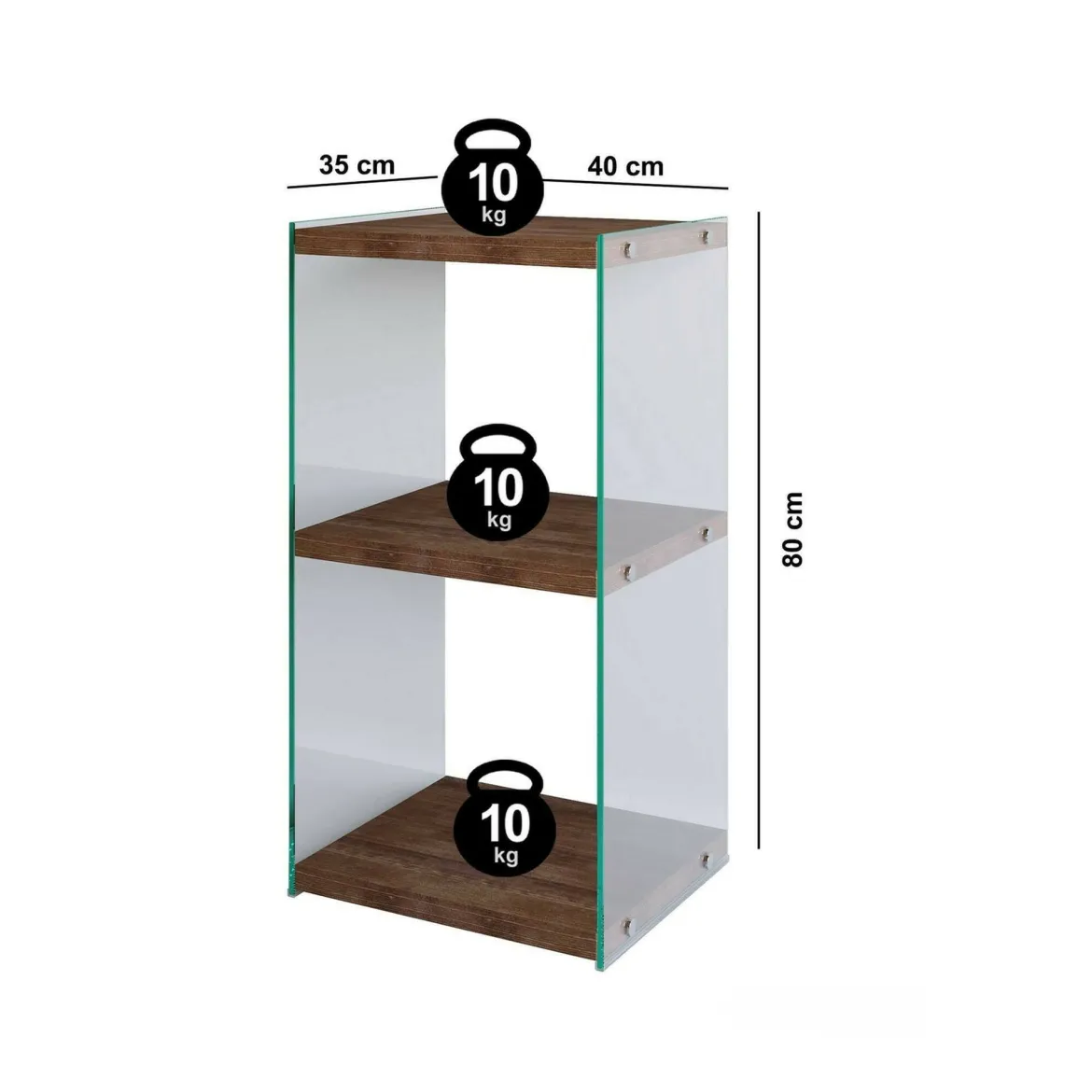 Libreria verticale noce 40x80h cm - Zenobie