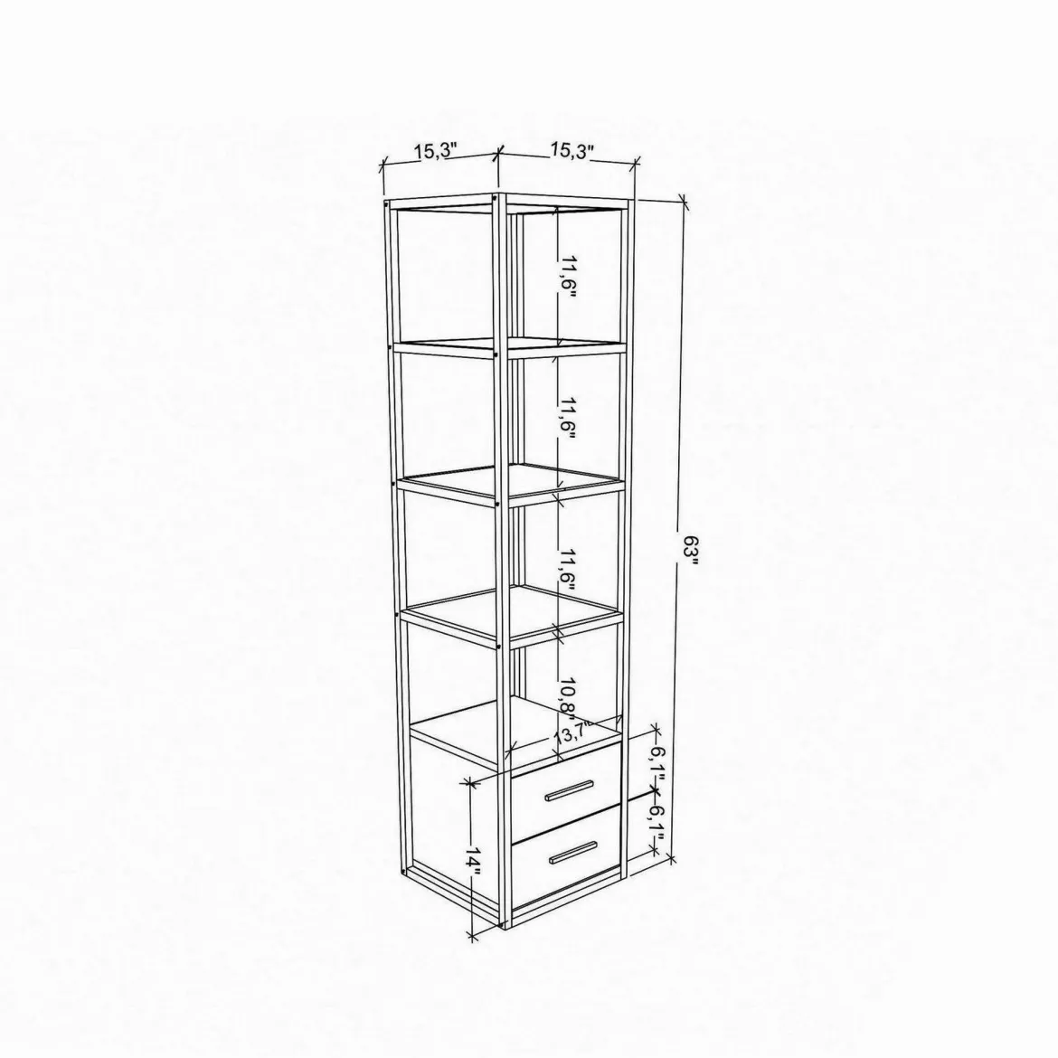 Libreria verticale oro e quercia 39x169h cm - Arsim