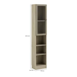 Libreria verticale quercia e bianca 40x203h cm - Greg