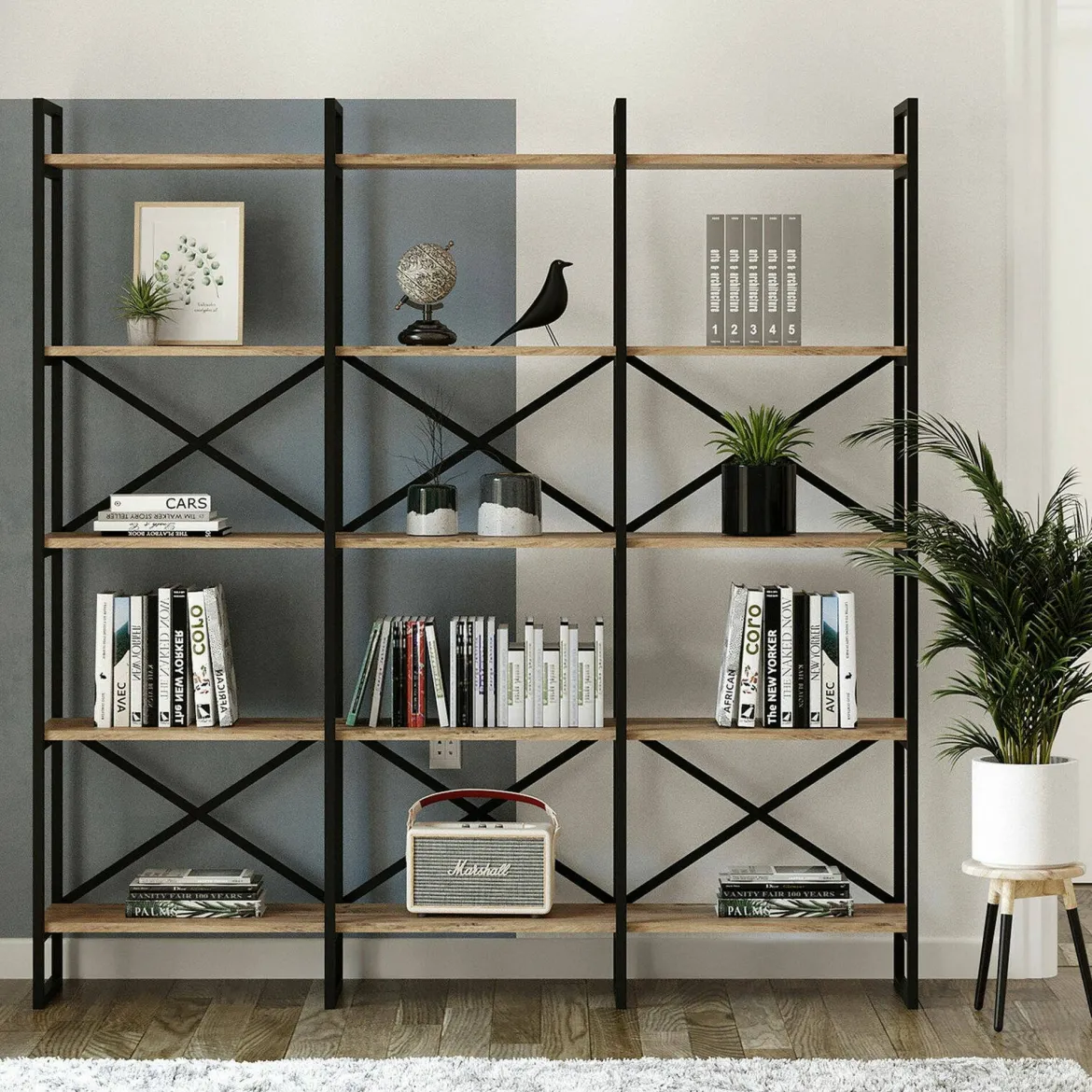 Libreria verticale quercia 47x221h cm - Pabuk