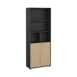 Libreria verticale rovere e grigia 79x204h cm - Arancio