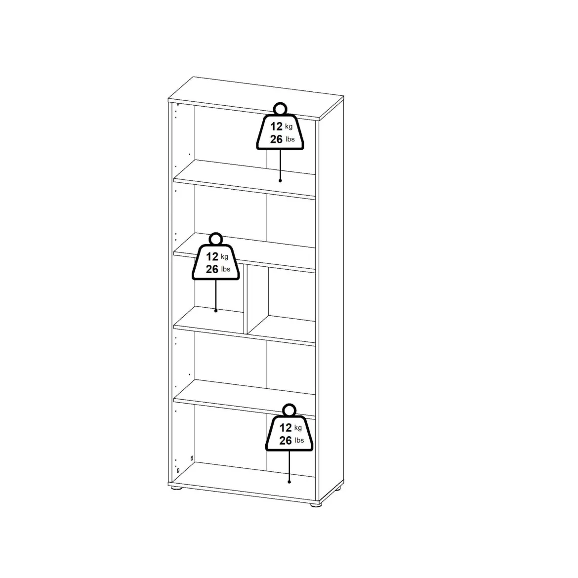 Libreria verticale rovere e grigia 79x204h cm - Arancio