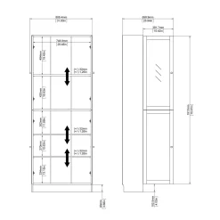 Libreria XXL bianca 79x203h cm - Bagaladi