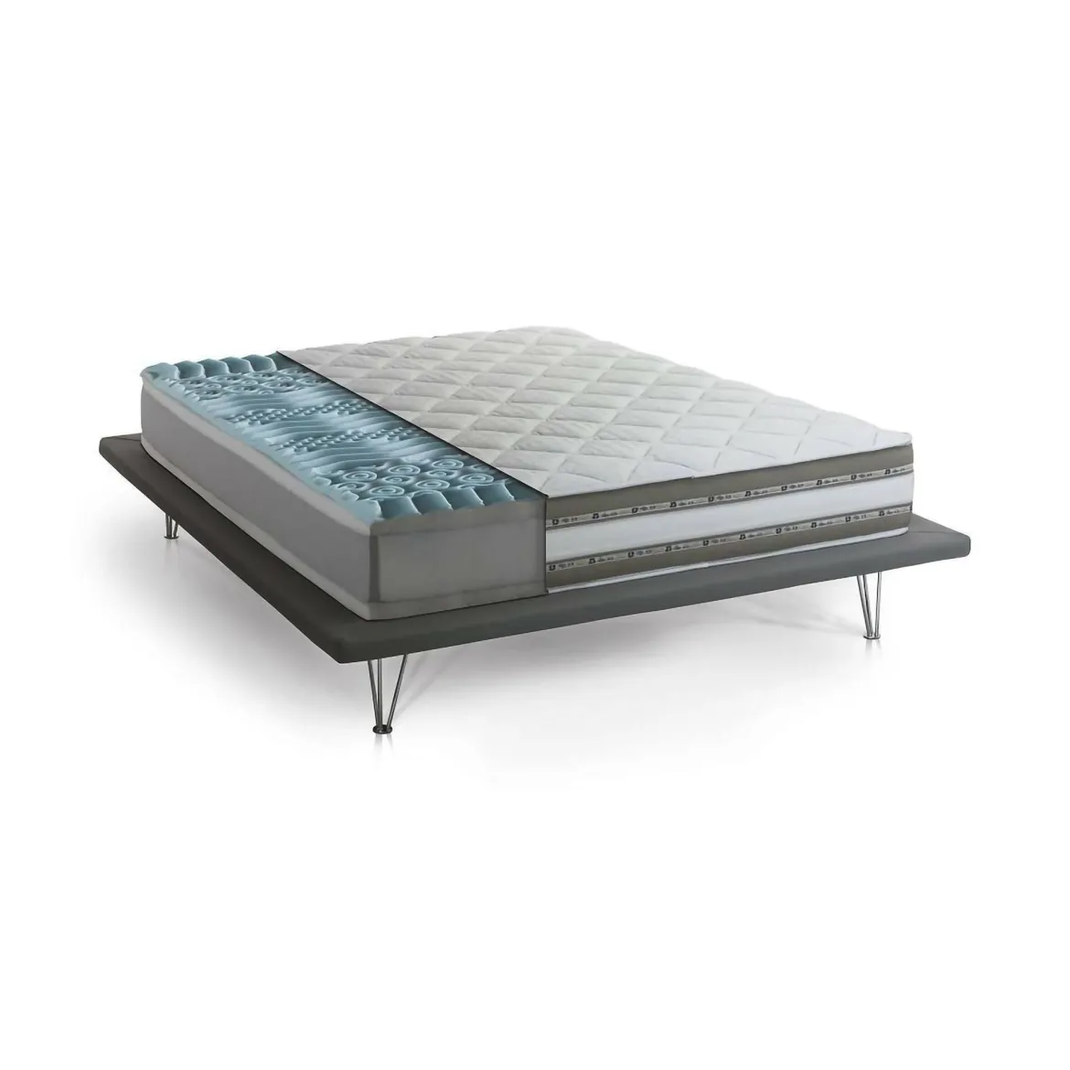 Materasso comfort senza interruzioni singolo 80x200 in Memory Foam sfoderabile - Assi