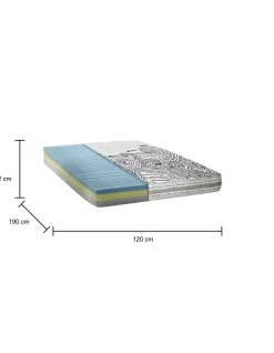 Materasso elastico piazza e mezza 120x190 in Memory Foam sfoderabile - Malika