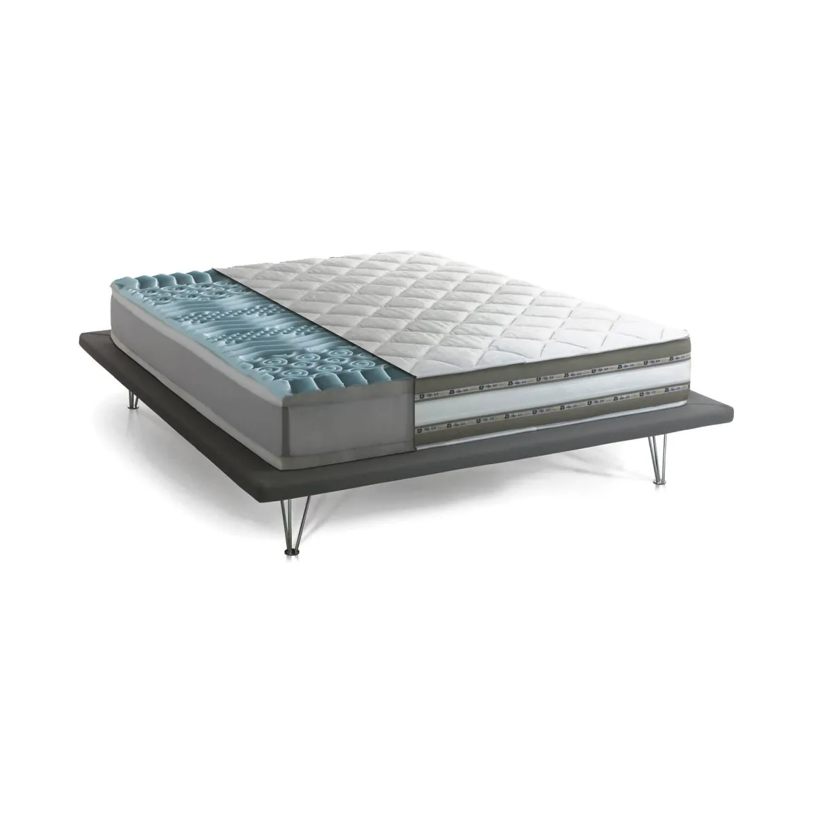 Materasso flessibilità progressiva 1/2 piazza 140x190 in Memory Foam sfoderabile - Amos
