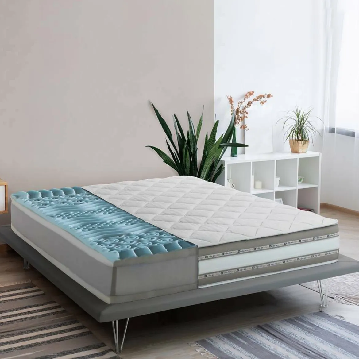 Materasso Matrimoniale 180x200 h27 cm in Memory Foam e Gel Sfoderabile Ortopedico Made in Italy – Amega