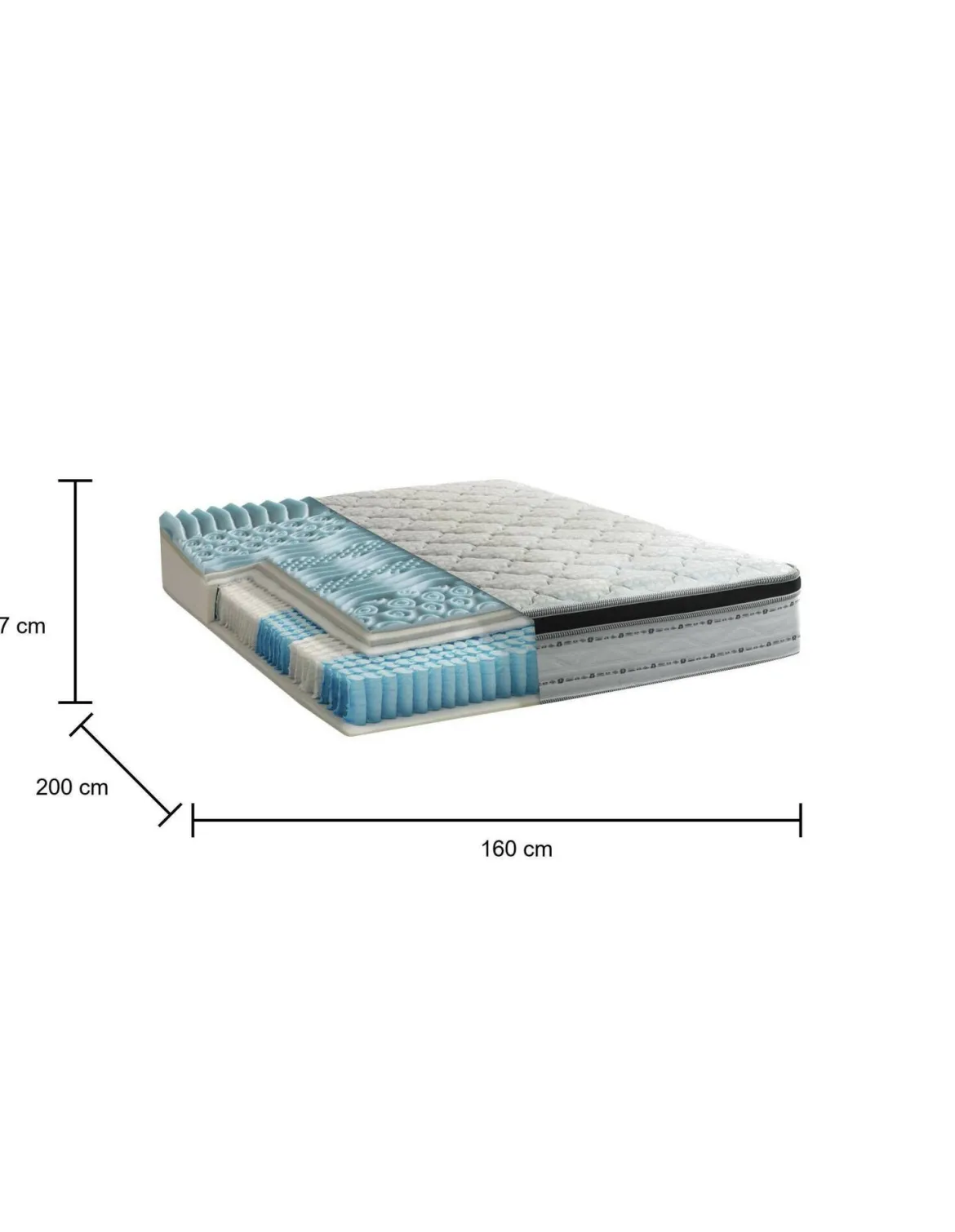 Materasso postura stabile matrimoniale 160x200 in Memory Foam sfoderabile - Atir