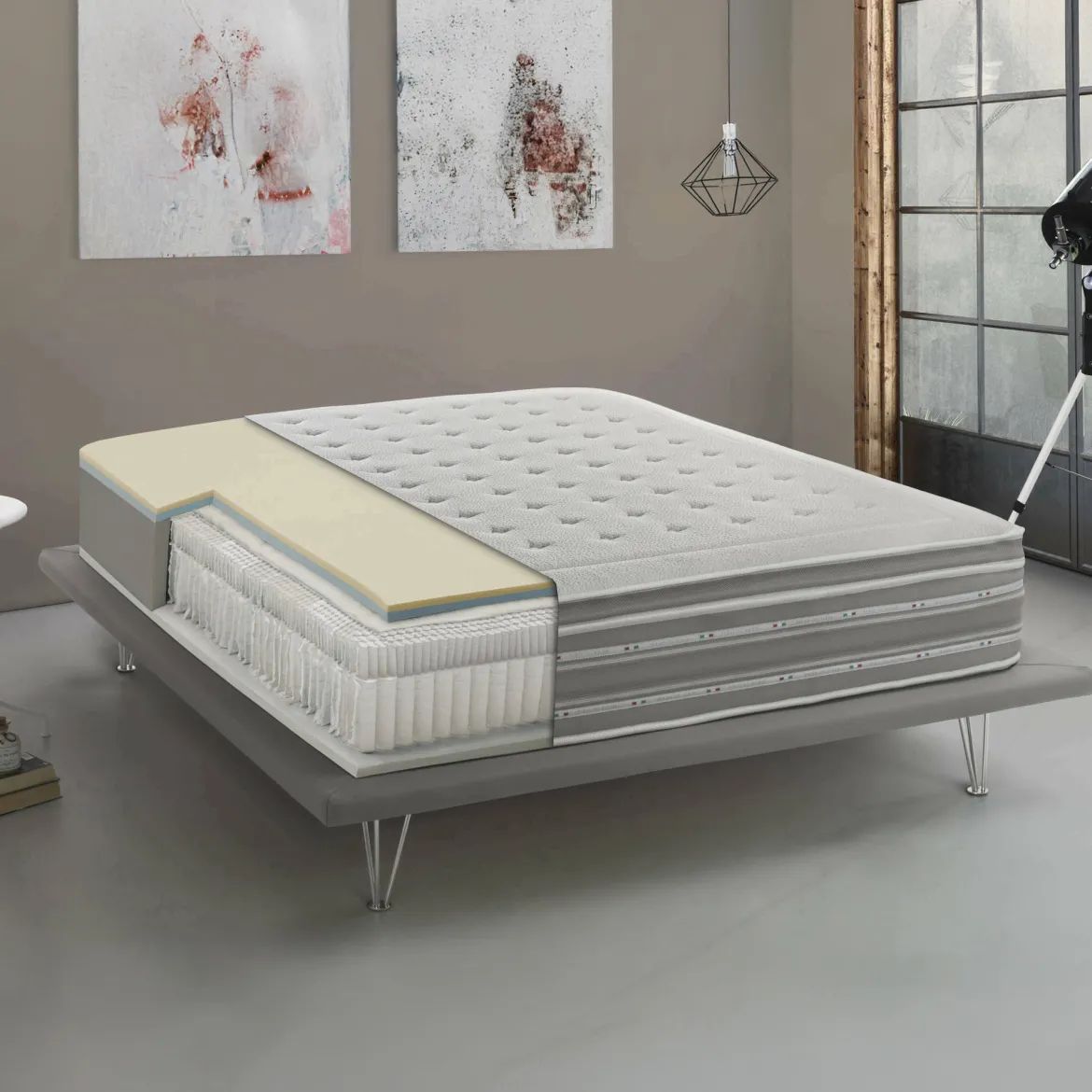 Materasso relax progressivo piazza e mezza 120x190 in Memory Foam sfoderabile - Arguello