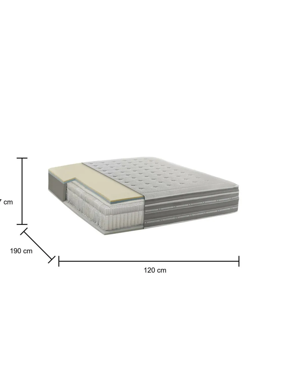 Materasso relax progressivo piazza e mezza 120x190 in Memory Foam sfoderabile - Arguello