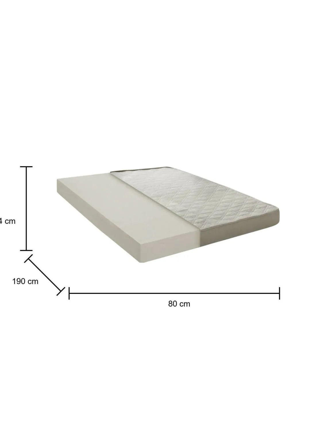 Materasso sensazione accogliente singolo 80x190 in Memory Foam sfoderabile - Akima