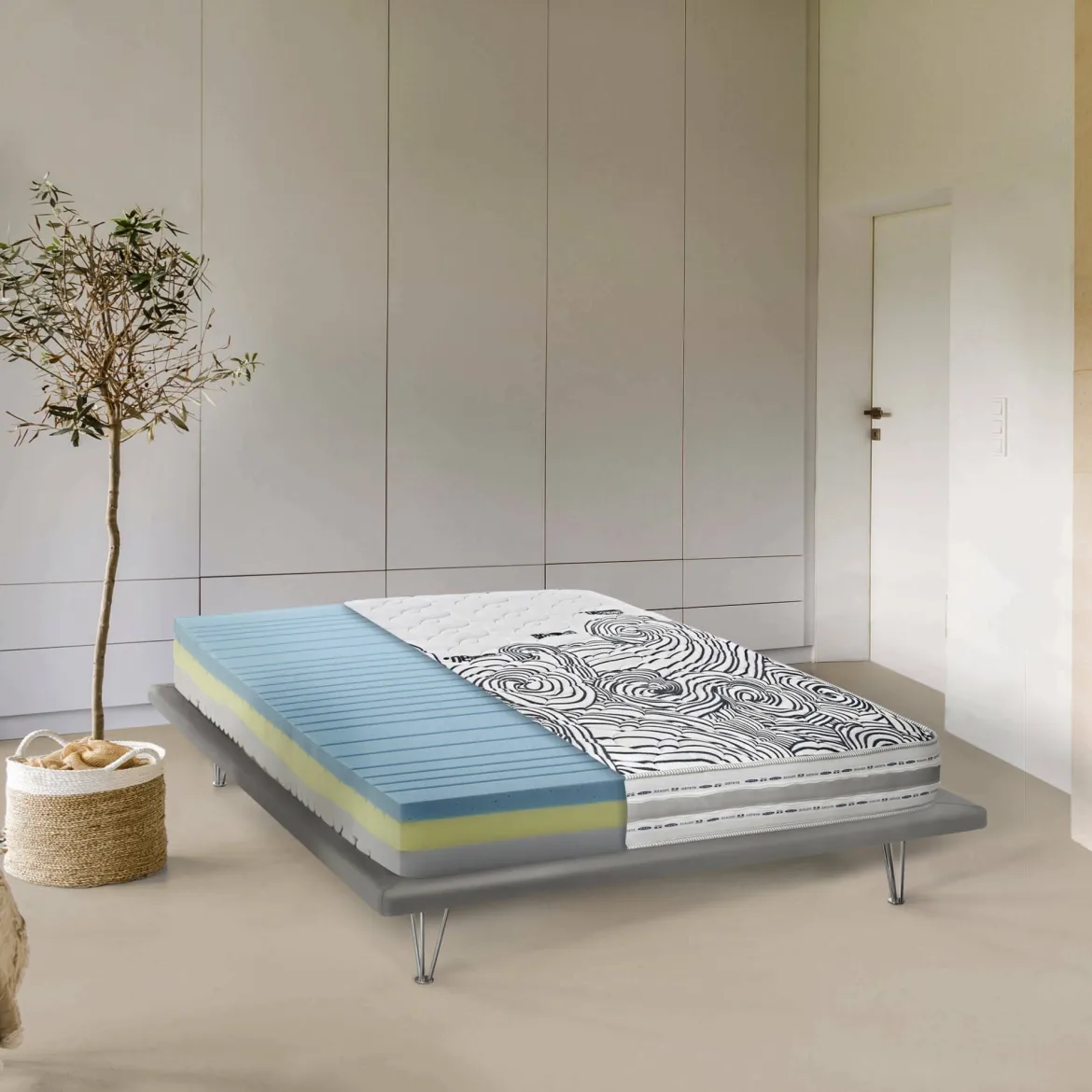 Materasso sostegno durevole singolo 80x190 in Memory Foam sfoderabile - Agnone
