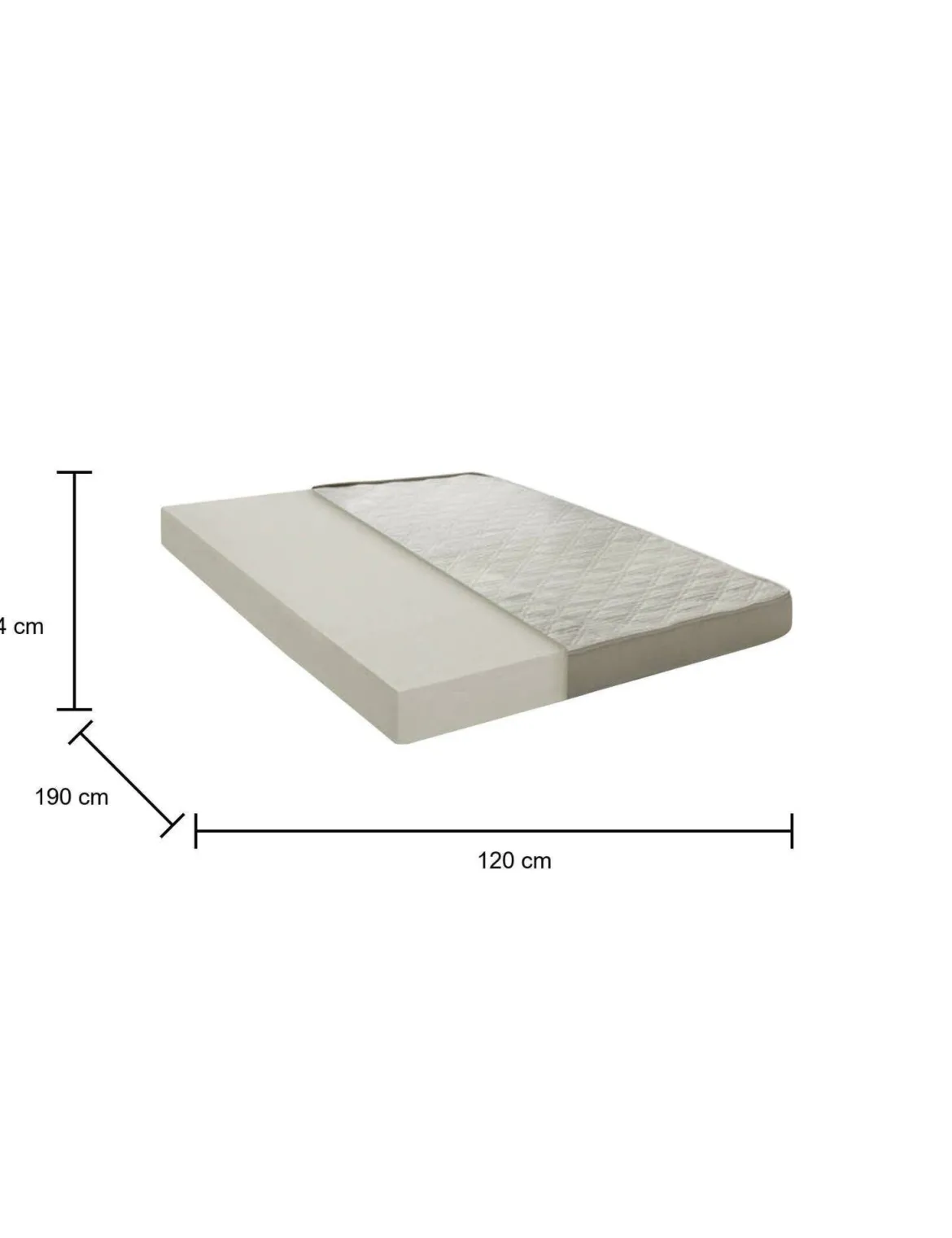 Materasso stabile piazza e mezza 120x190 in Memory Foam sfoderabile - Any