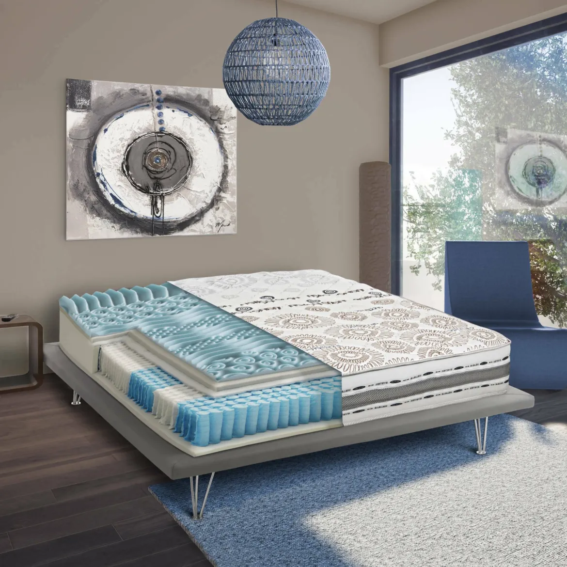 Materasso struttura resistente singolo 80x190 in Memory Foam sfoderabile - Agnosine