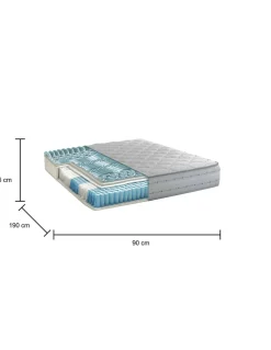 Materasso supporto continuo singolo 90x190 in Memory Foam sfoderabile - Atilla