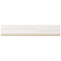 Mensola Bianco Lucido Marrone Rovere un Ripiano Sfumatura Colore Struttura Lucido 128x20x24h cm, Sfumatura Colore Struttura Rovere - Livo