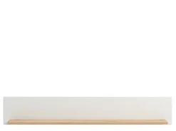 Mensola Bianco Marrone Rovere un Ripiano Dettaglio Geometrico 146x19.5x24h cm, Portata Ripiani 5 - Suelli