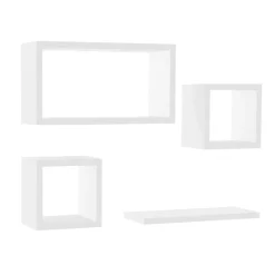 Mensola Bianco 4 Ripiani Modulabile,set da 4 Mensole 24x15x44h cm, - Lisignago