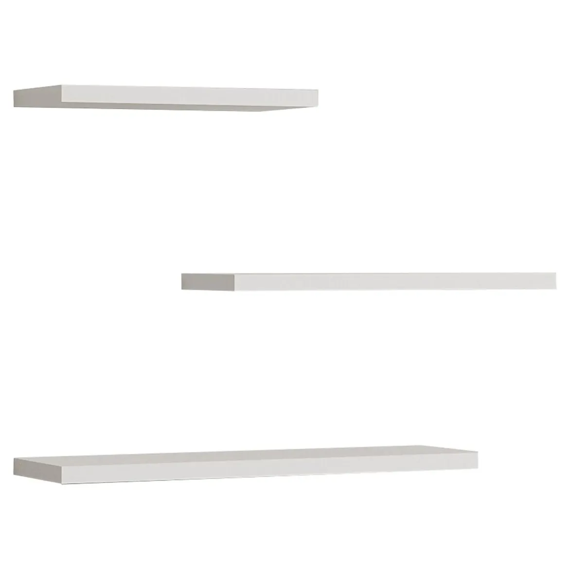 Mensola Bianco 3 Ripiani set da 3 Mensole 30x2x14h cm, - Roscigno