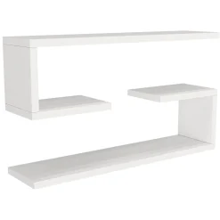 Mensola Bianco 4 Ripiani set da 2 Mensole 60x15x18h cm, - Savogna
