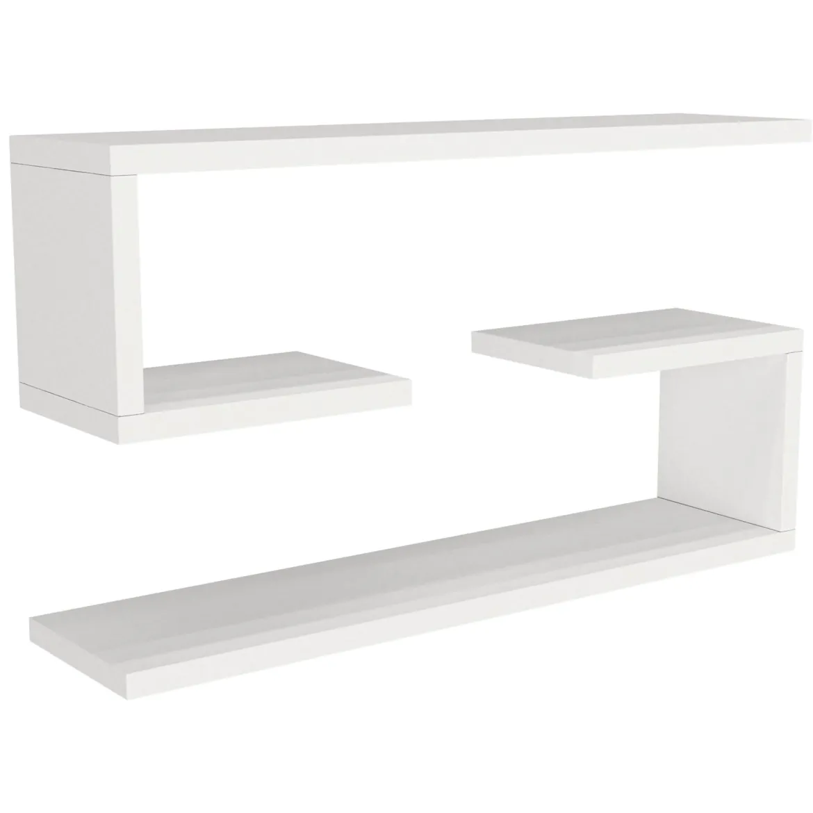 Mensola Bianco 4 Ripiani set da 2 Mensole 60x15x18h cm, - Savogna