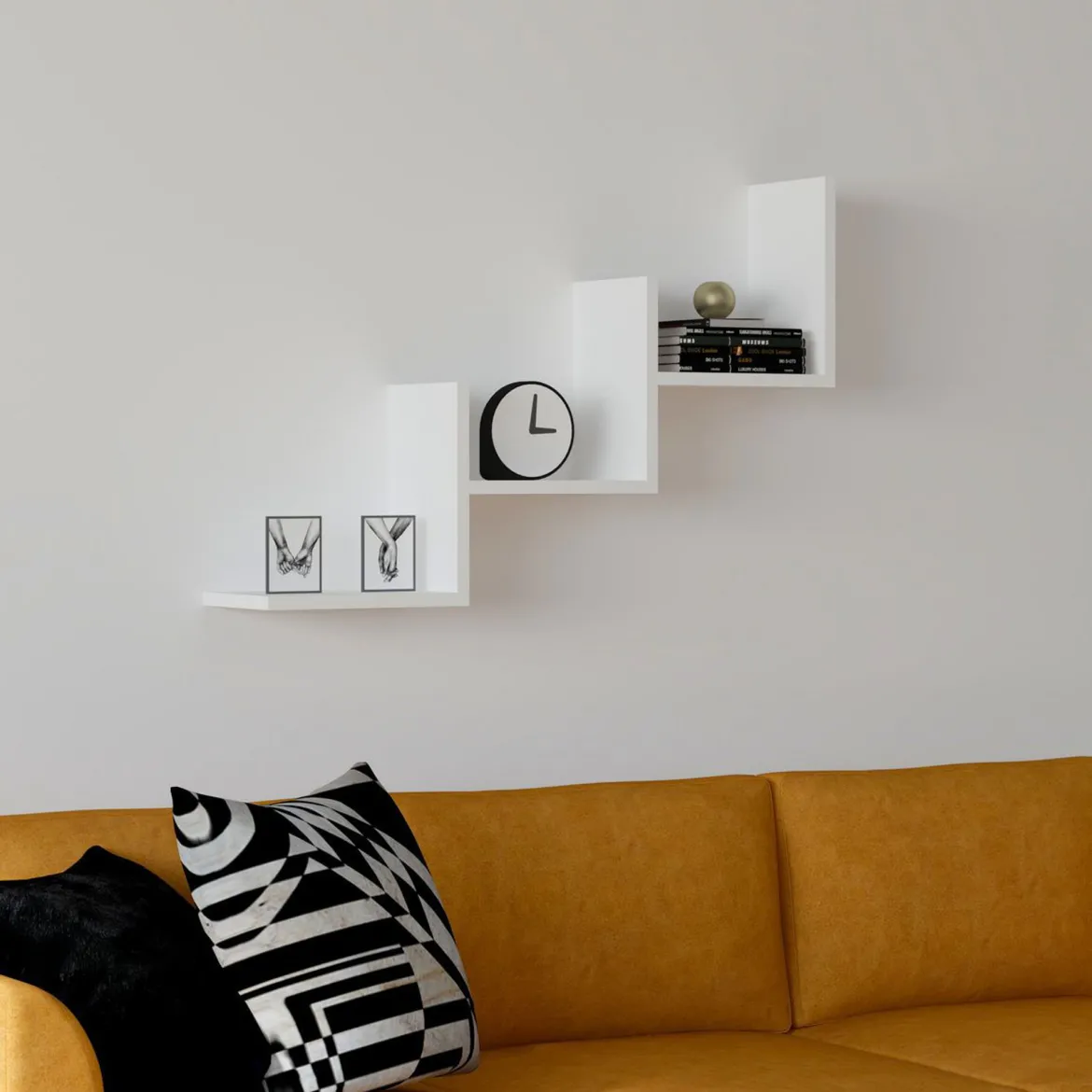 Mensola Bianco 3 Ripiani 90x20x60h cm, - Solesino