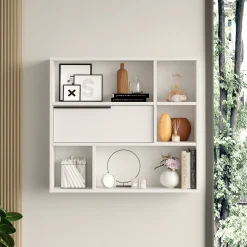 Mensola Bianco 6 Ripiani 70x20x69h cm, - Riva
