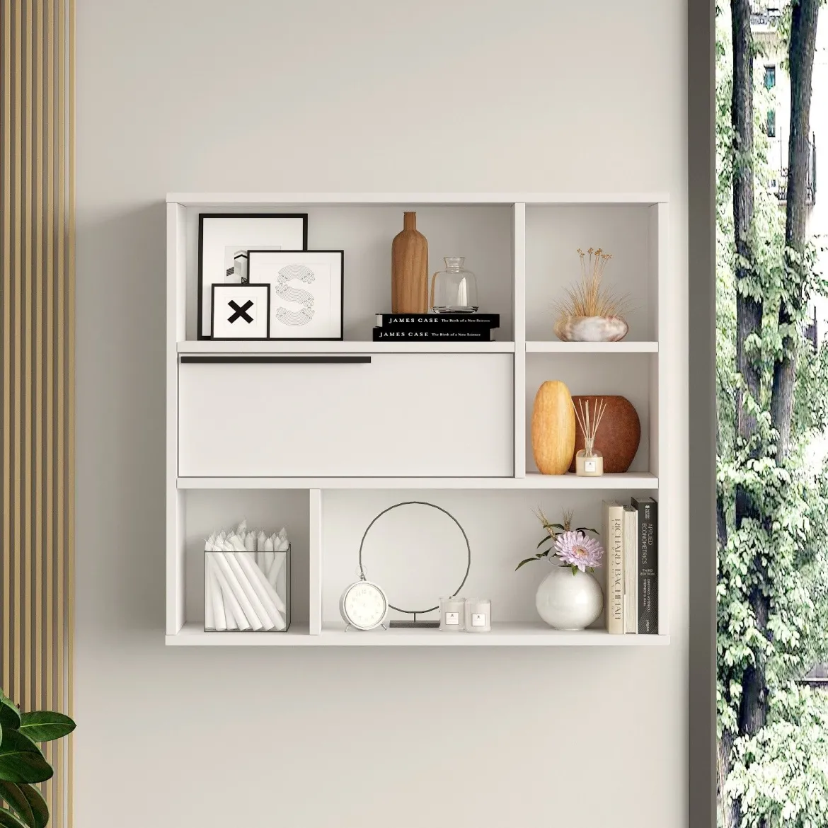 Mensola Bianco 6 Ripiani 70x20x69h cm, - Riva