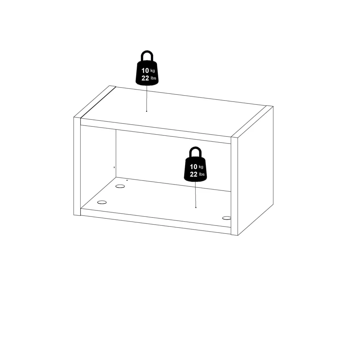 Mensola da muro 25x43cm noce - Wilfred