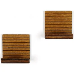 Mensola Marrone Naturale 2 Ripiani set da 2 13x7x13h cm, Sfumatura Colore Struttura Naturale - Soglio