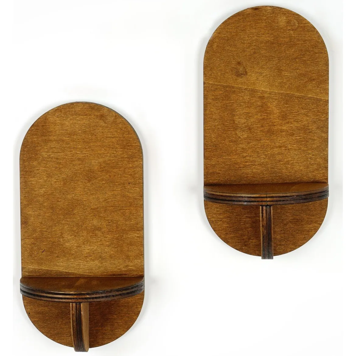 Mensola Marrone Naturale 2 Ripiani set da 2 13x9x26h cm, Sfumatura Colore Struttura Naturale - Buccheri