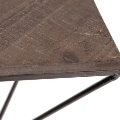 Mensola Marrone Noce Nero 2 Ripiani in Legno di Abete 33x13x30h cm, Colore Struttura Nero - Cassola