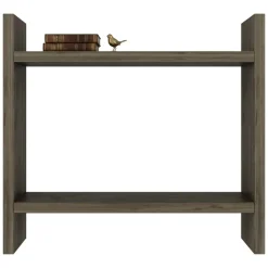 Mensola Marrone Noce 2 Ripiani Sfumatura Colore Struttura Noce 34x10x30h cm, - Morfasso