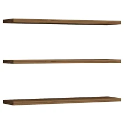 Mensola Marrone Noce 3 Ripiani set da 3 60x15x2h cm, Sfumatura Colore Struttura Noce - Meina