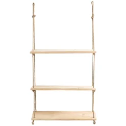 Mensola Marrone Rovere Chiaro 3 Ripiani Fatto a Mano, in Legno di Abete 40x13x110h cm, Sfumatura Colore Struttura Rovere Chiaro - Corio