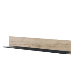 Mensola Marrone Rovere Grigio Nero un Ripiano 137.5x19.5x24h cm, Portata Ripiani 5 - Caines