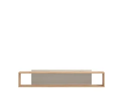 Mensola Marrone Rovere Grigio Tortora 2 Ripiani 150.5x19.5x31.5h cm, Portata Ripiani 5 - Valdieri