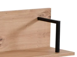 Mensola Marrone Rovere Nodi Nero un Ripiano 137.5x21x24h cm, Portata Ripiani 5 - Oriolo