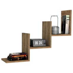 Mensola Marrone Rovere 3 Ripiani set da 3 60x15x2h cm, Sfumatura Colore Struttura Rovere - Meina