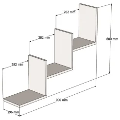 Mensola Marrone Rovere 3 Ripiani set da 3 60x15x2h cm, Sfumatura Colore Struttura Rovere - Meina