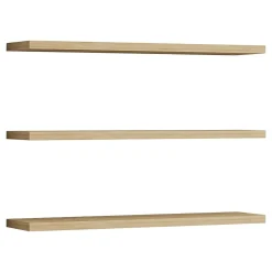 Mensola Marrone Rovere 3 Ripiani set da 3 60x15x2h cm, Sfumatura Colore Struttura Rovere - Meina