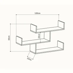 Mensola muro 22x122cm antracite - Amang