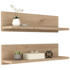 Mensola muro 13x60cm noce e bianca - Nebbia