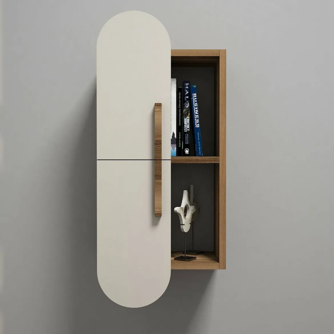 Mensola muro 22x35cm noce e crema - Nesat