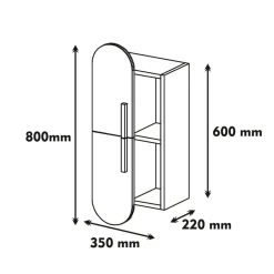 Mensola muro 22x35cm noce e gialla - Nesat