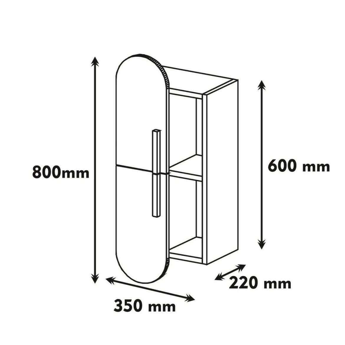 Mensola muro 22x35cm noce e gialla - Nesat