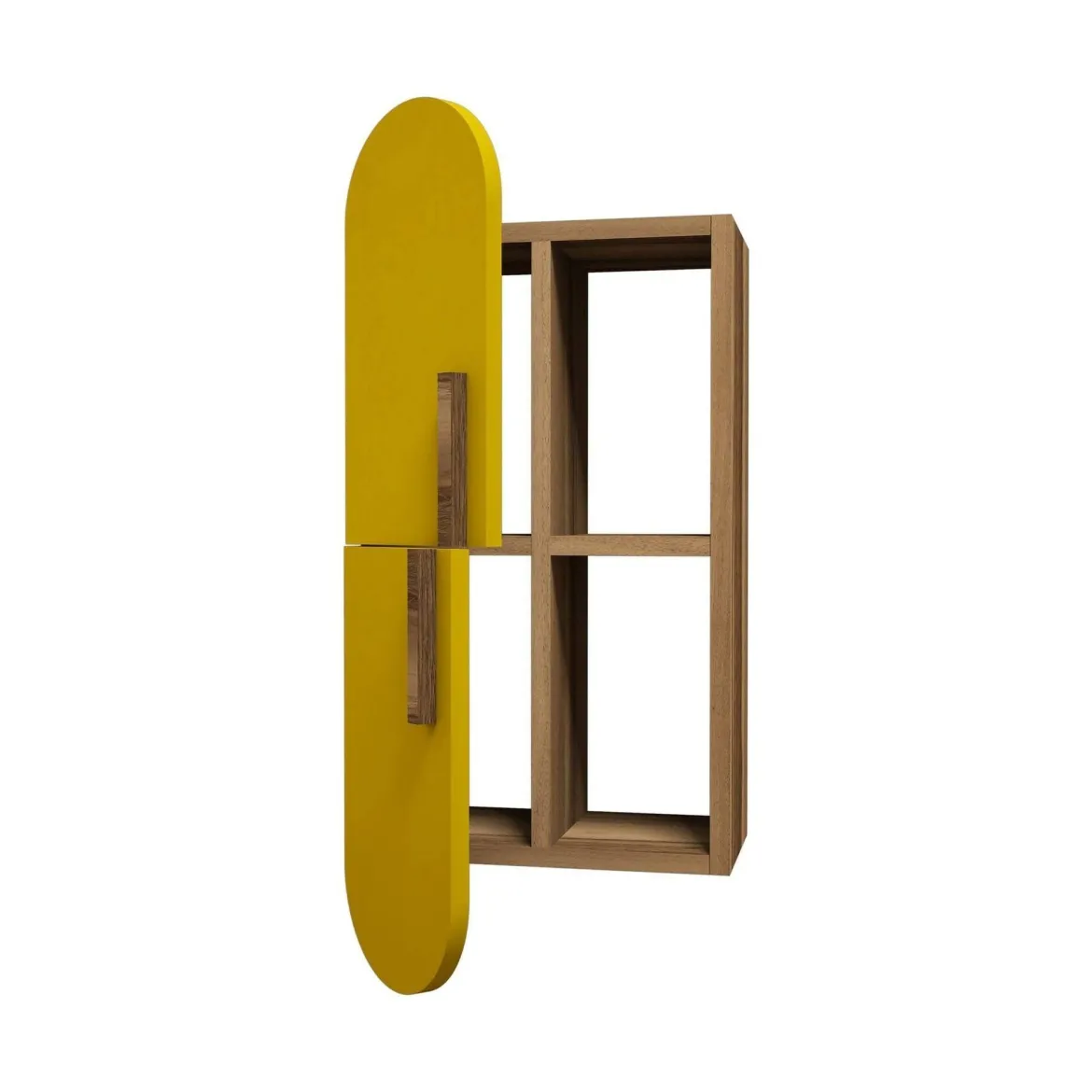 Mensola muro 22x35cm noce e gialla - Nesat