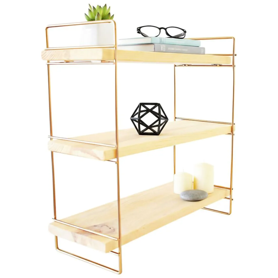 Mensola muro 40x16cm oro e marrone - Edouard