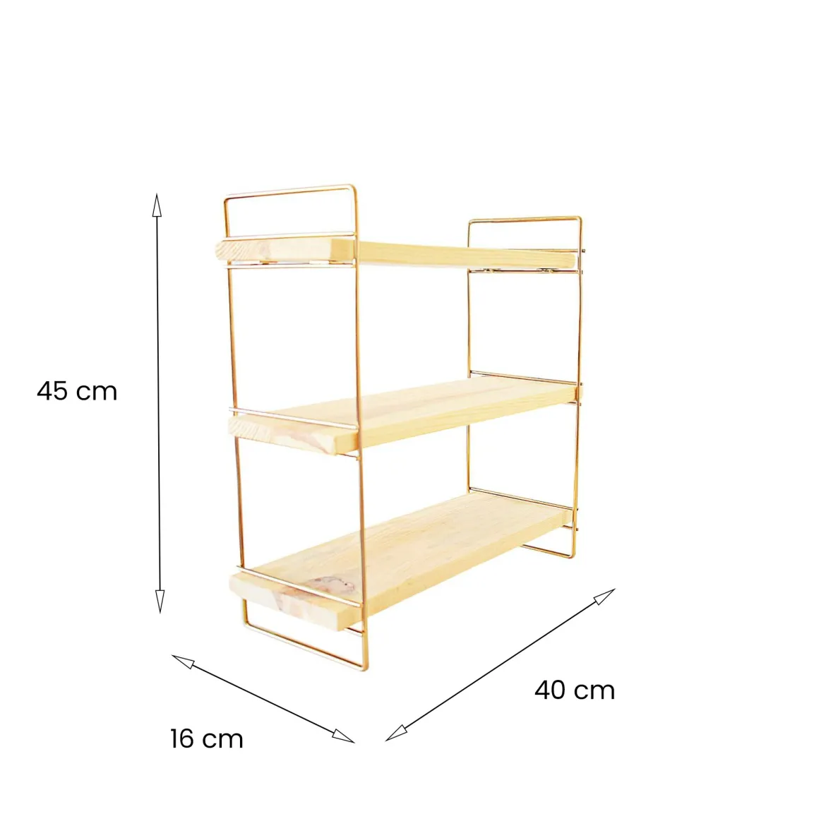 Mensola muro 40x16cm oro e marrone - Edouard