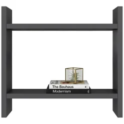 Mensola Nero Antracite 2 Ripiani Sfumatura Colore Struttura Antracite 34x10x30h cm, - Morfasso